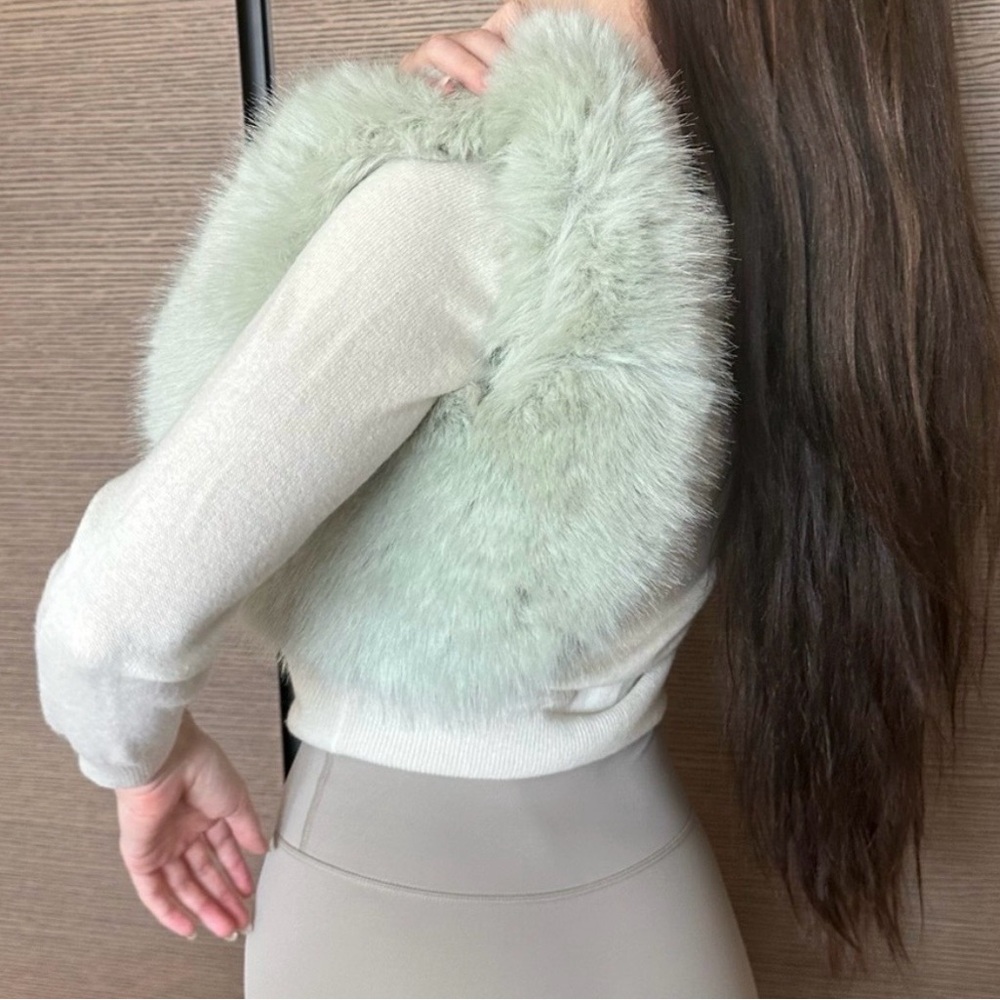 Mint Green Faux Fur bag